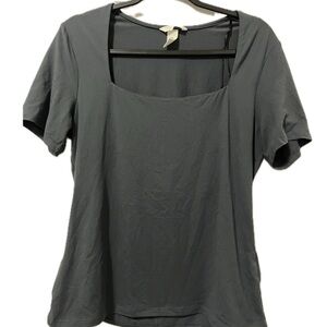 H&M Women's Charcoal Short Sleeve Top